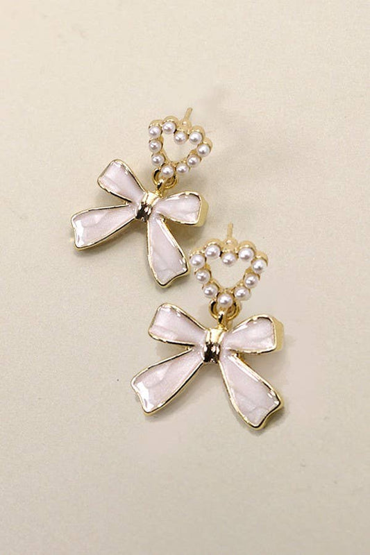 Bow Heart Earrings