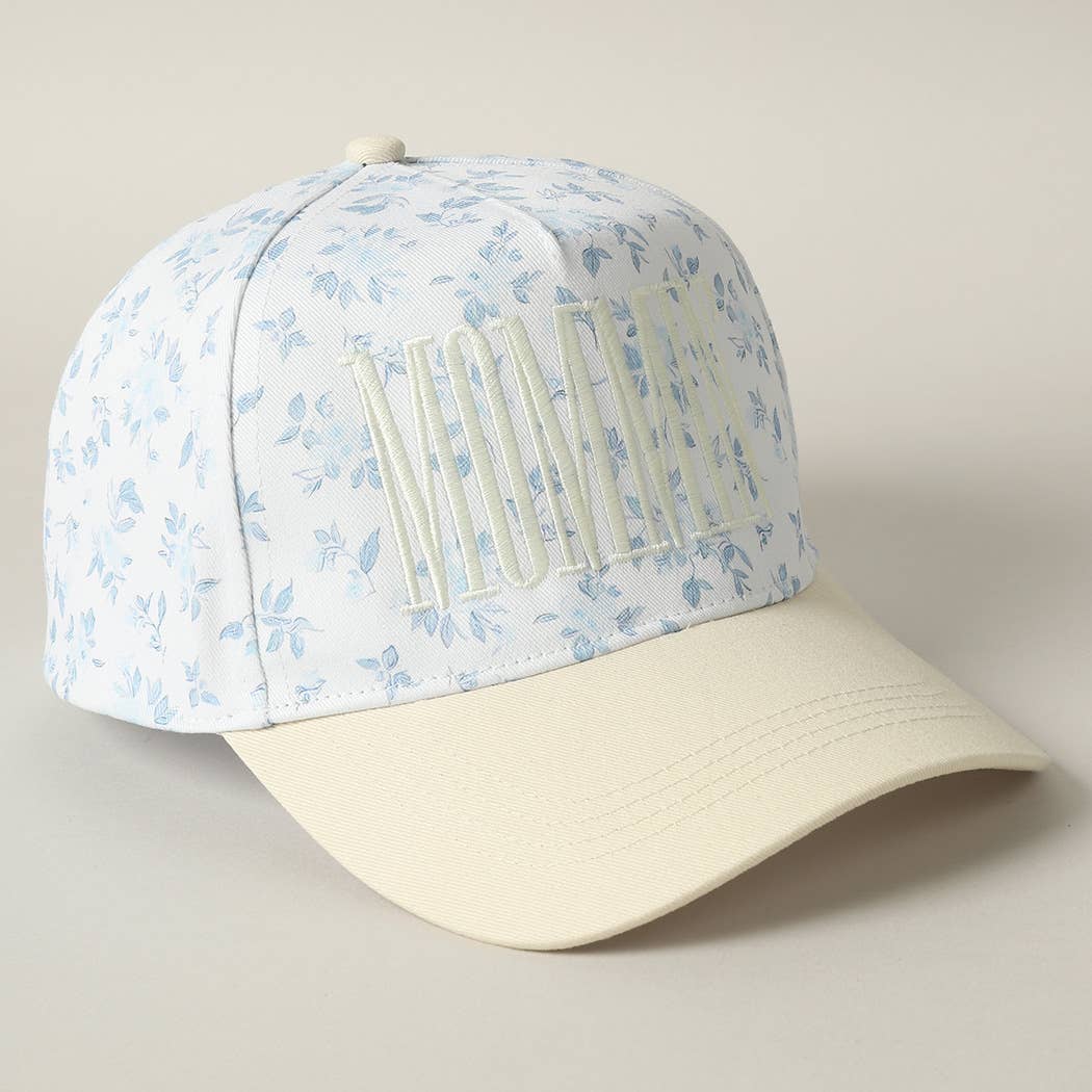 MOMMIN' Embroidered Flower PatternTrucker Hat