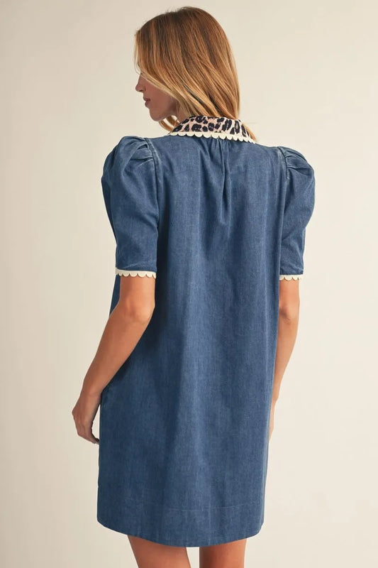 Denim & Leopard Dress