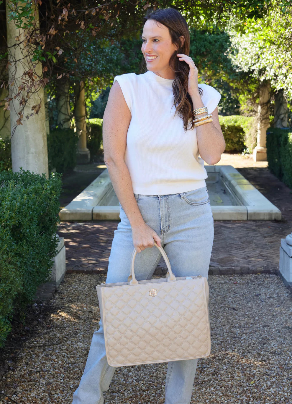 Niall Tote Nude Quilted DQ