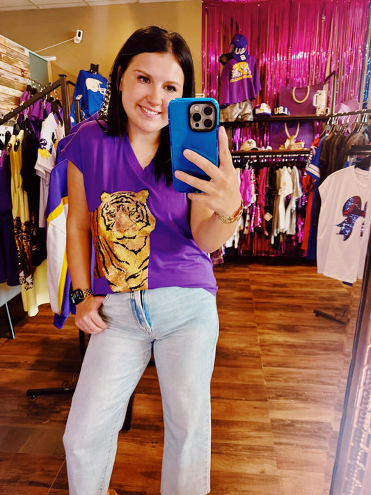 Wrap-Around Tiger Sequin Design