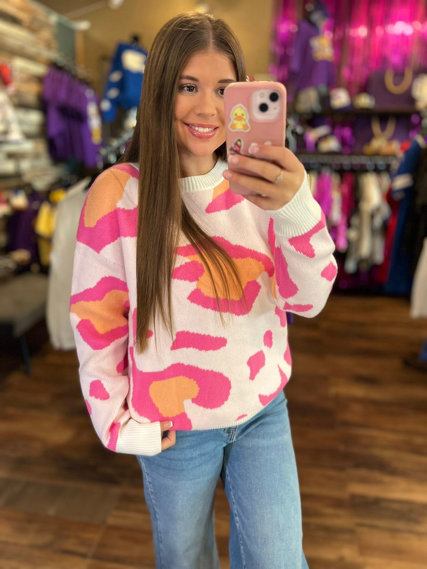Party Pink Leopard Sweater