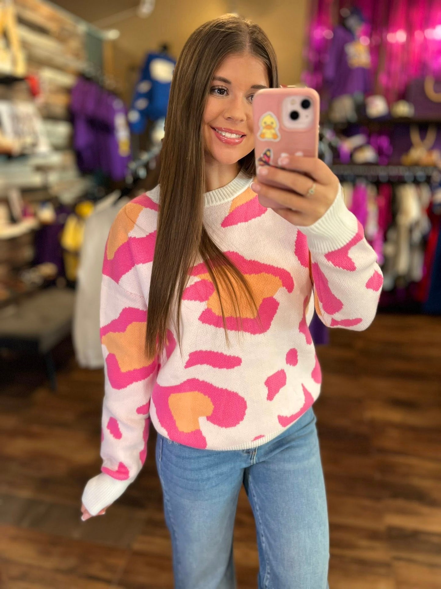 Party Pink Leopard Sweater
