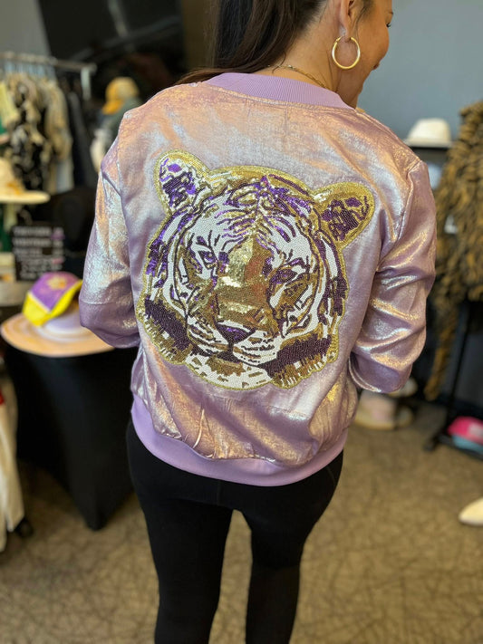 Sequin Tiger Patch Jacket