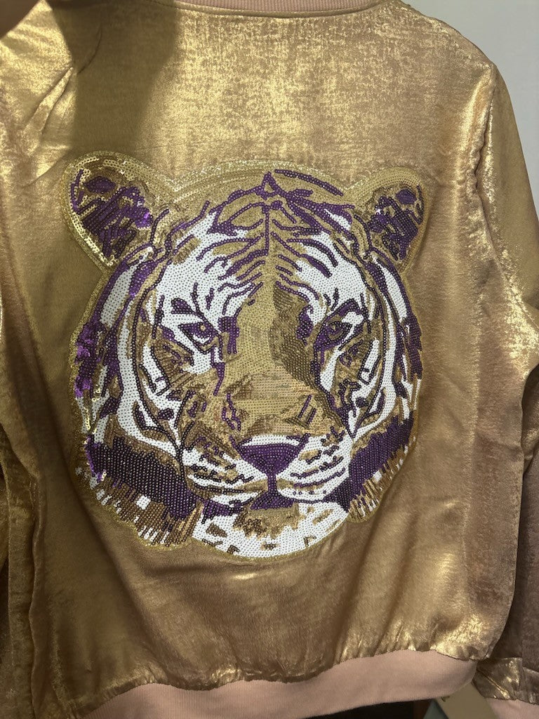 Sequin Tiger Patch Jacket