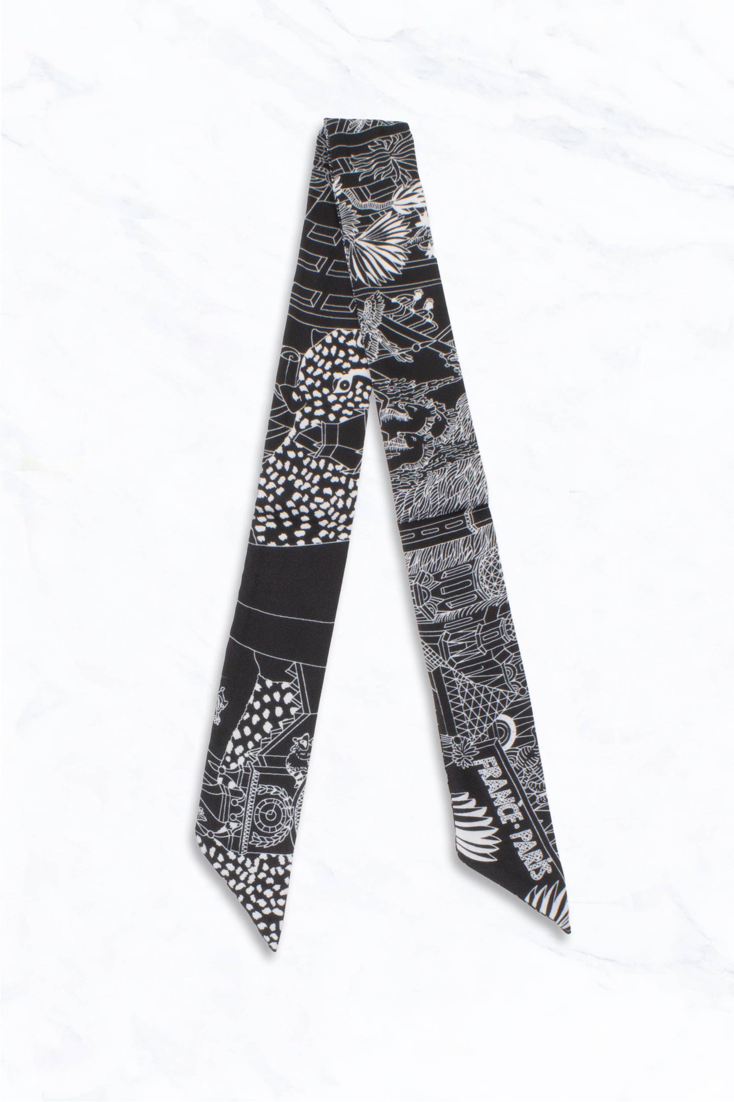 Colorful Paris-Inspired Print Thin Scarf