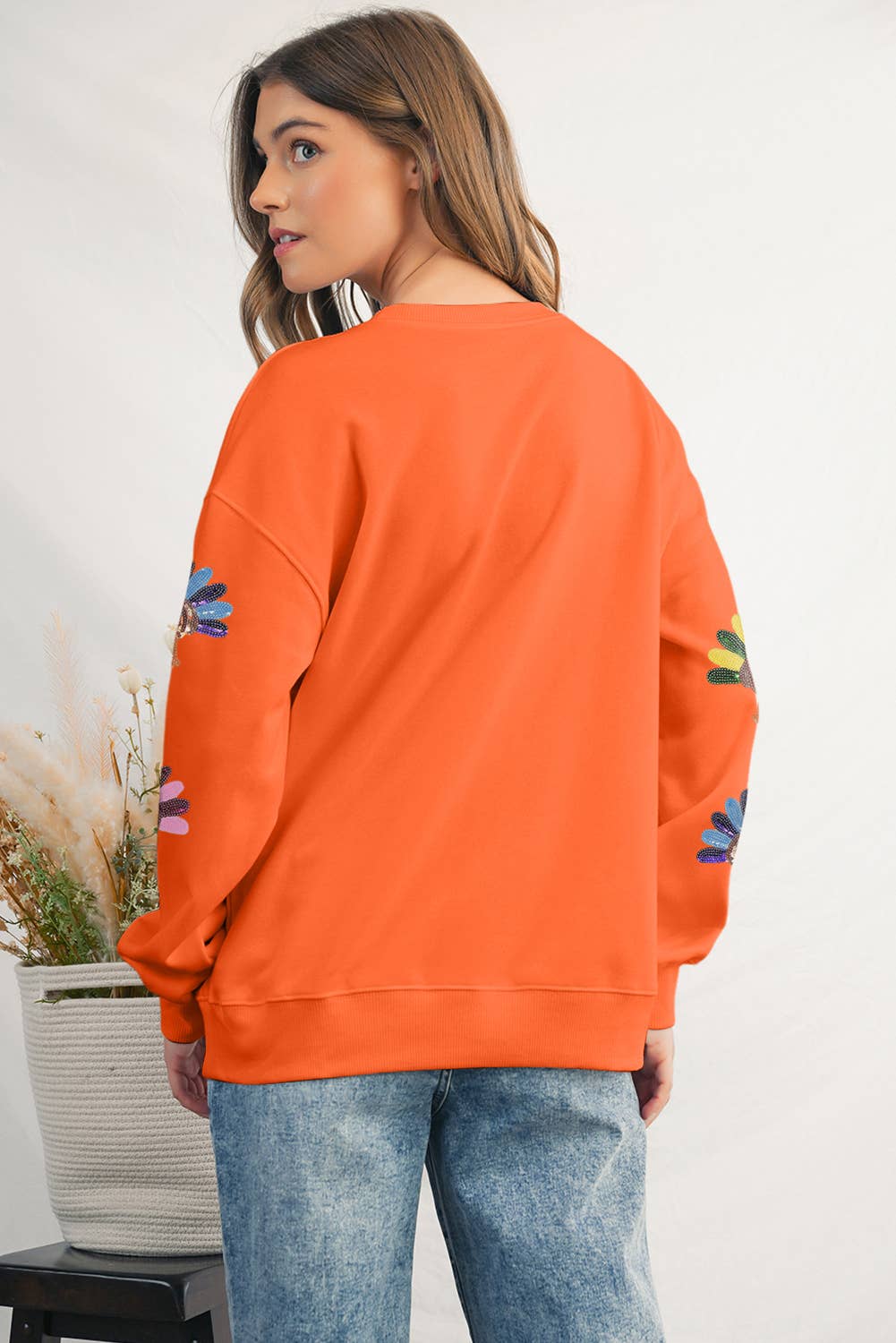 Fancy Turkeys Sweatshirt (Orange)