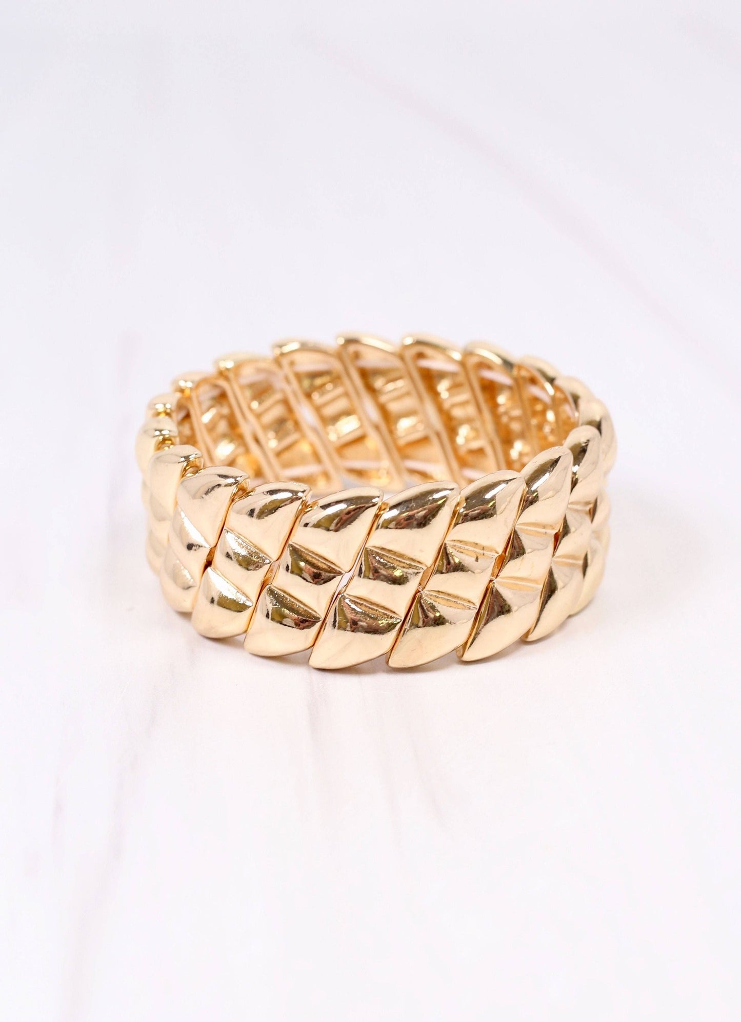 Caroline Hill - Troian Metal Stretch Bracelet GOLD