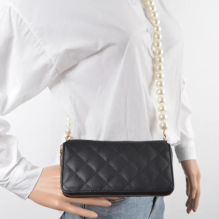 Pearl Chain Crossbody Wallet