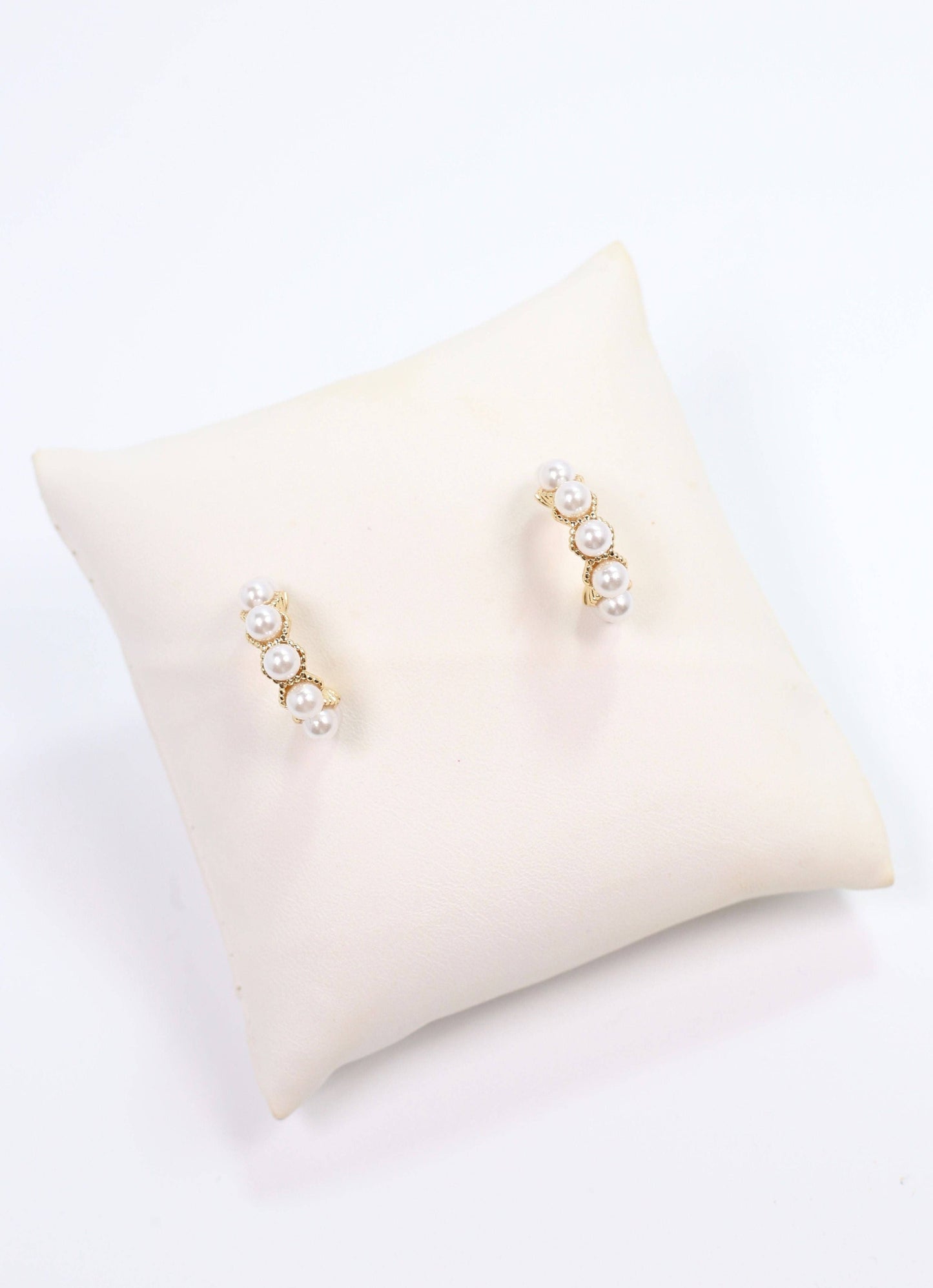 Caroline Hill - Napoleon Pearl Hoop Earrings GOLD