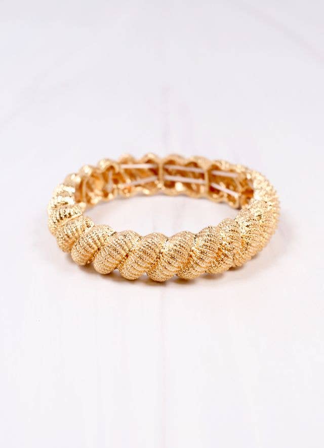 Caroline Hill - Governor Twisted Stretch Bracelet GOLD