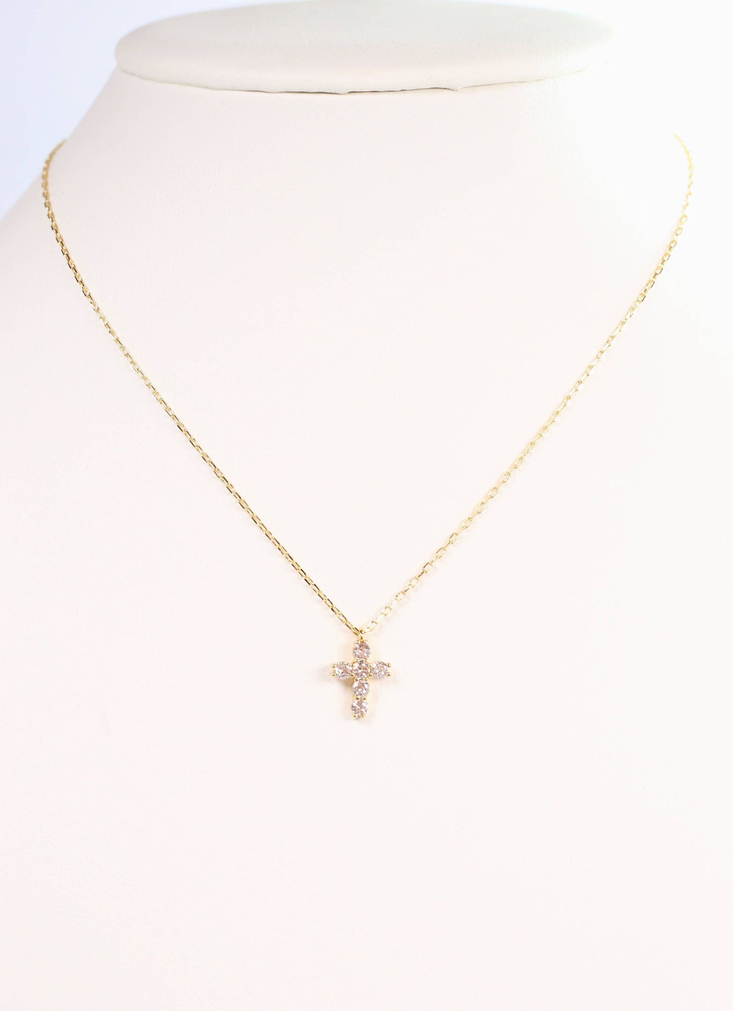 Pontiac CZ Cross Necklace GOLD