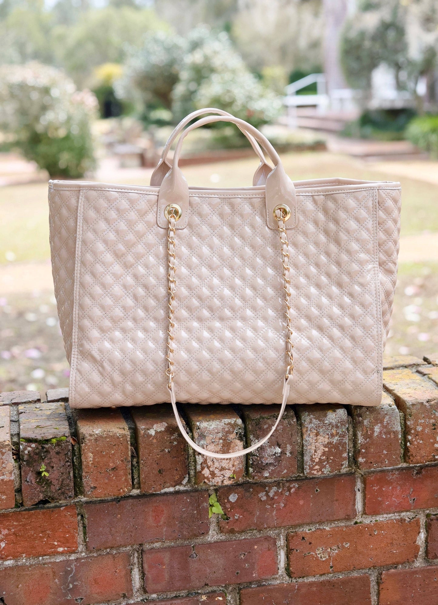 Melissa Tote Bag NUDE PATENT SQ