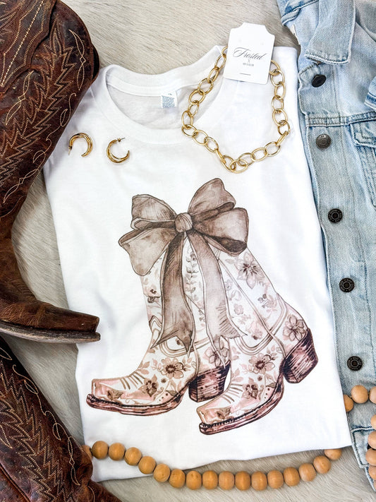 Giddy Up Cowgirl Bow Tee