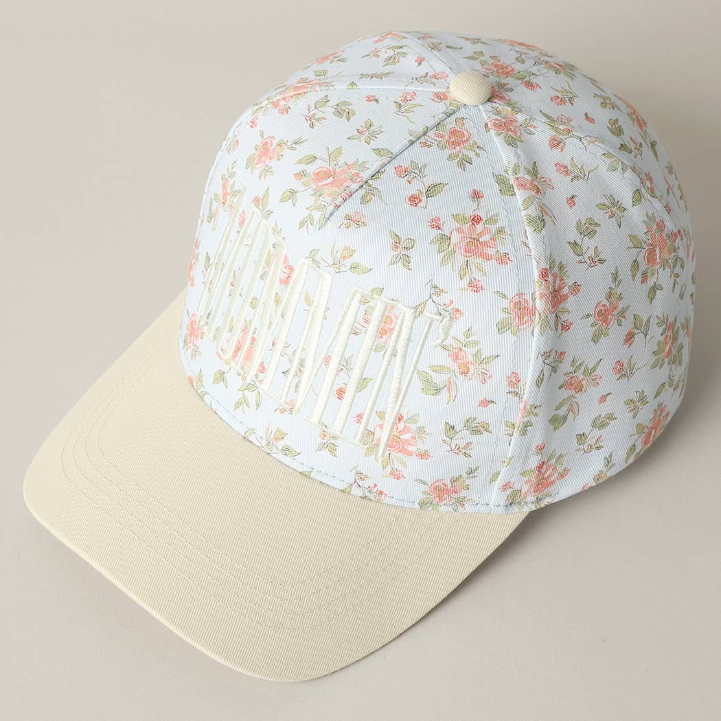 MOMMIN' Embroidered Flower PatternTrucker Hat
