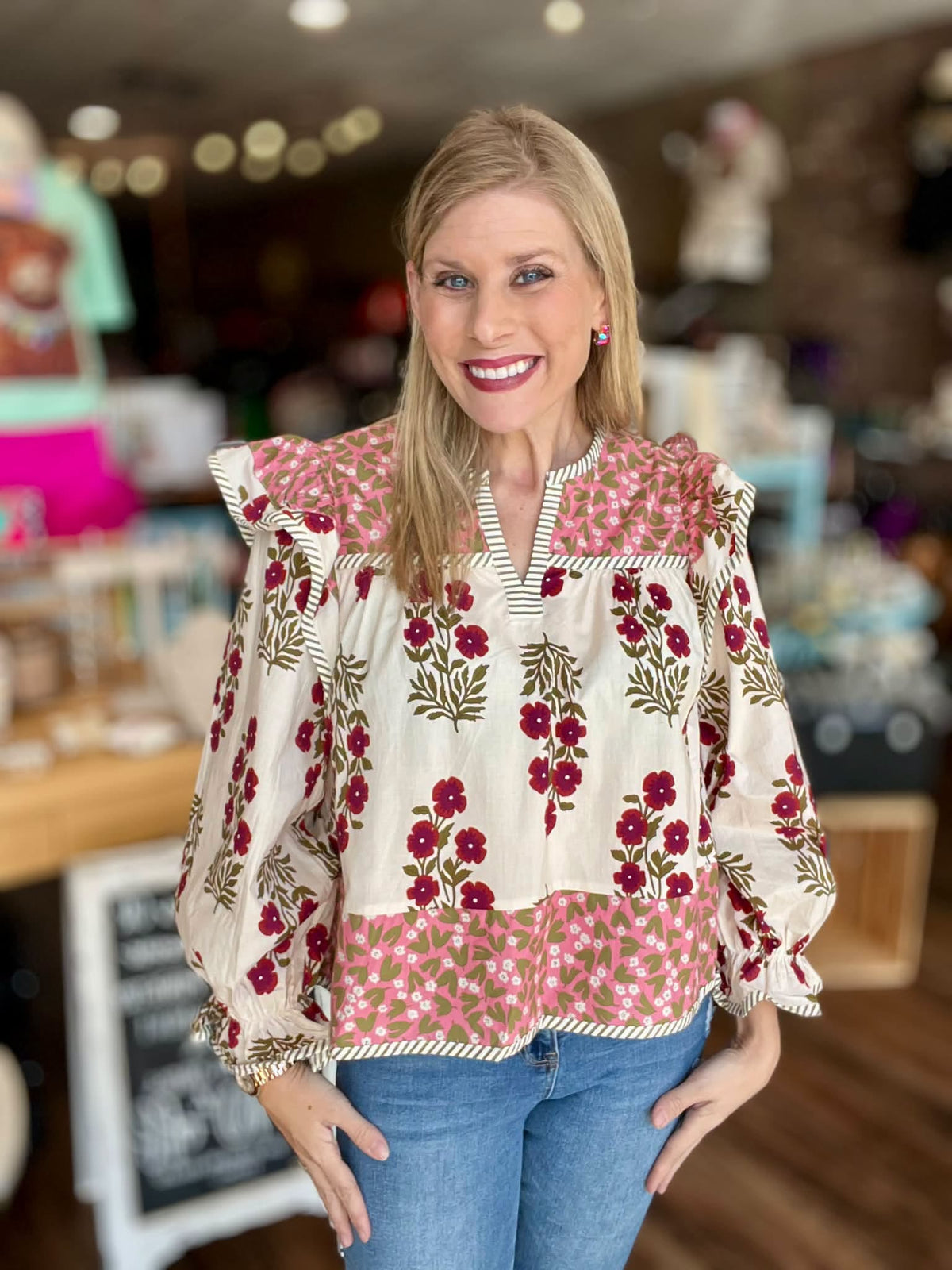 Fall into Floral Blouse
