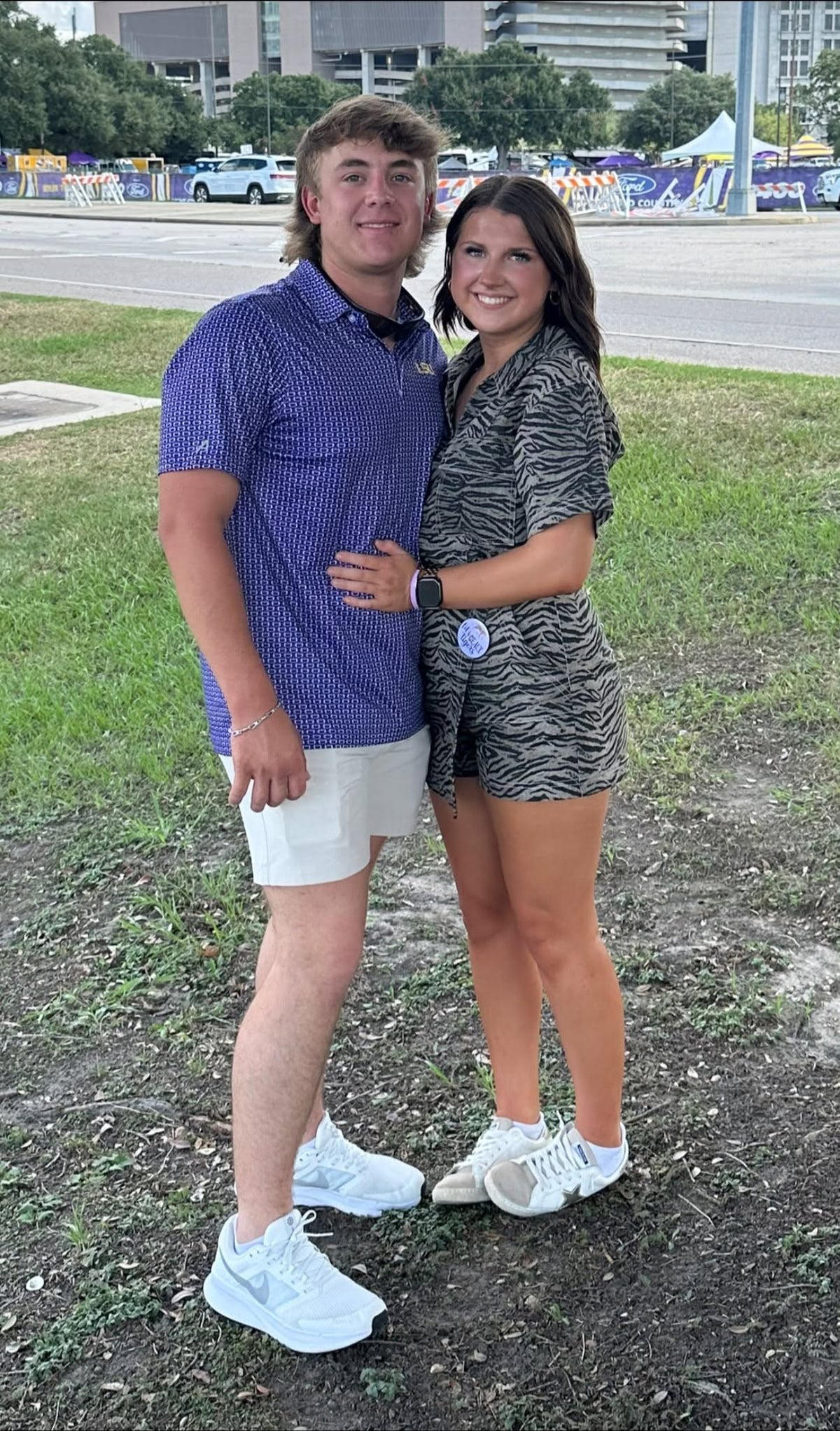 Tiger Print Denim Romper