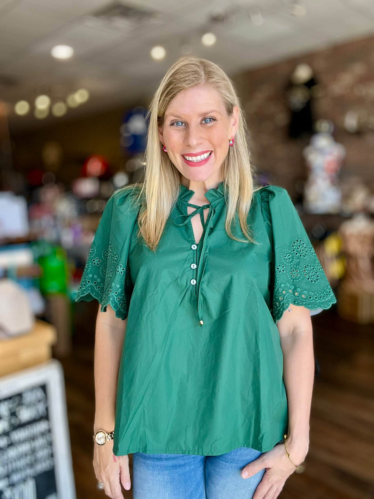 Eyelet Hunter Blouse