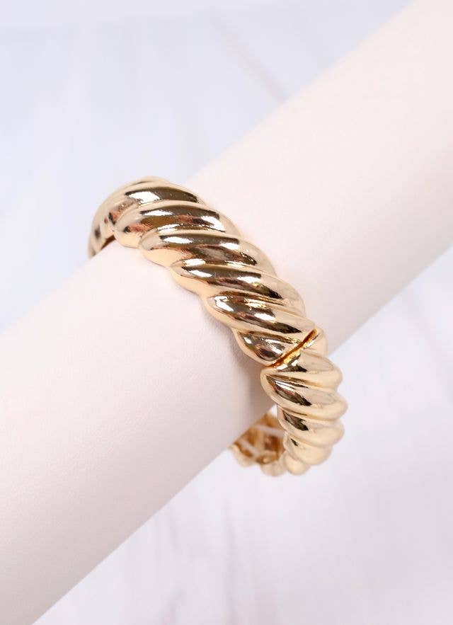 Caroline Hill - Vickery Twisted Stretch Bracelet GOLD