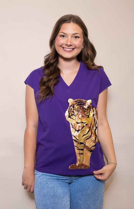 Wrap-Around Tiger Sequin Design