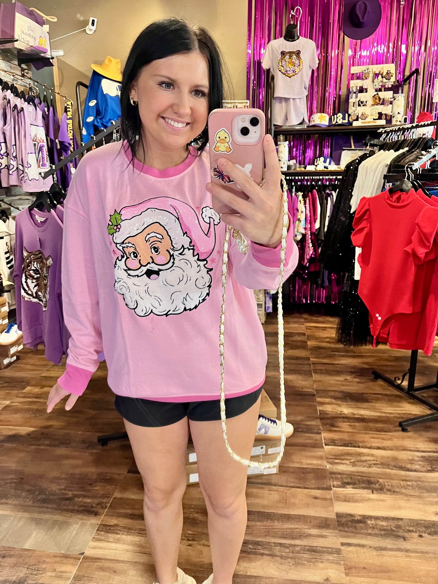 Pink Santa Sweatshirt