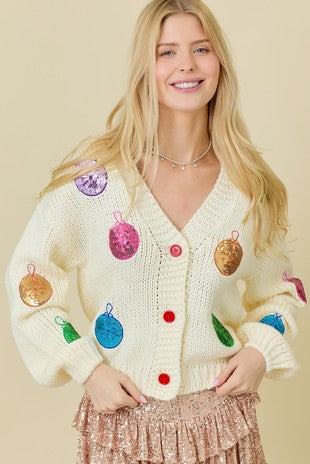 Sequin Ornament Cardigan