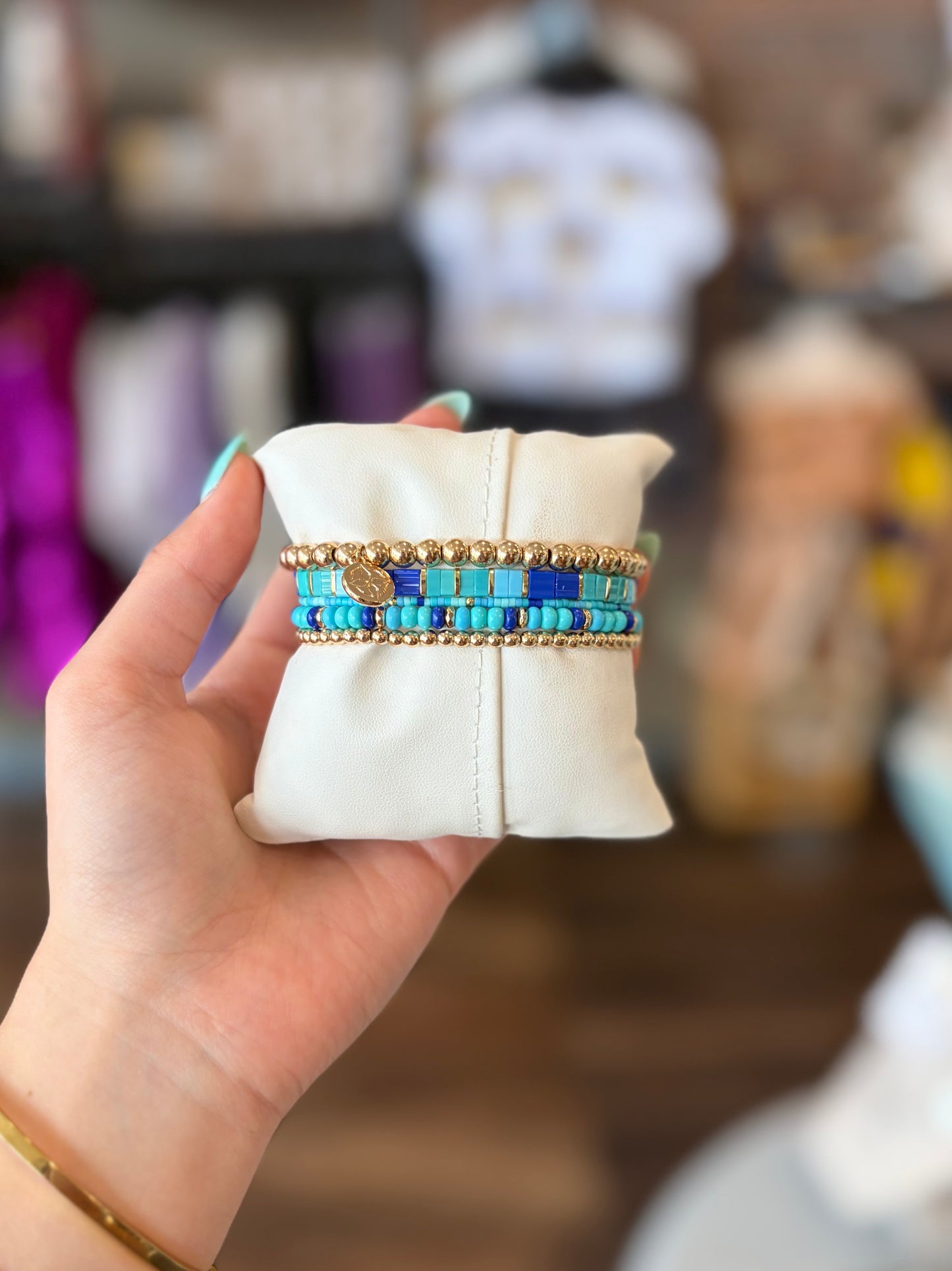 JM Gold Beaded Bracelet Sets