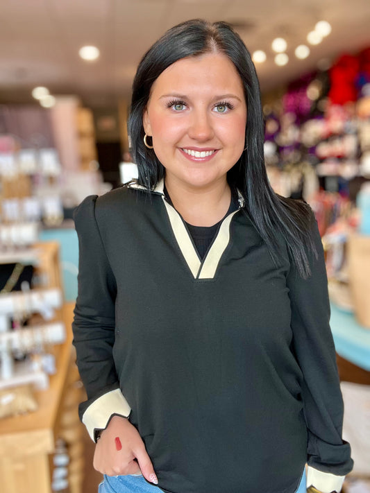 Scallop Trim Blouse