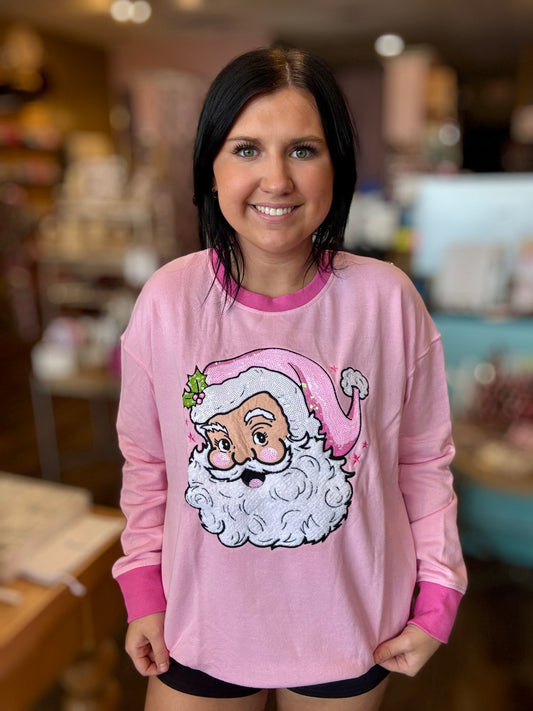 Pink Santa Sweatshirt