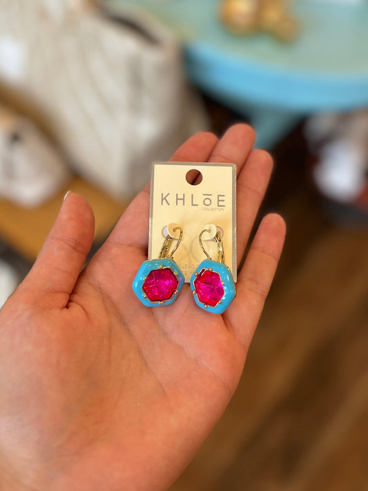 Large Stone Dangle Earrings