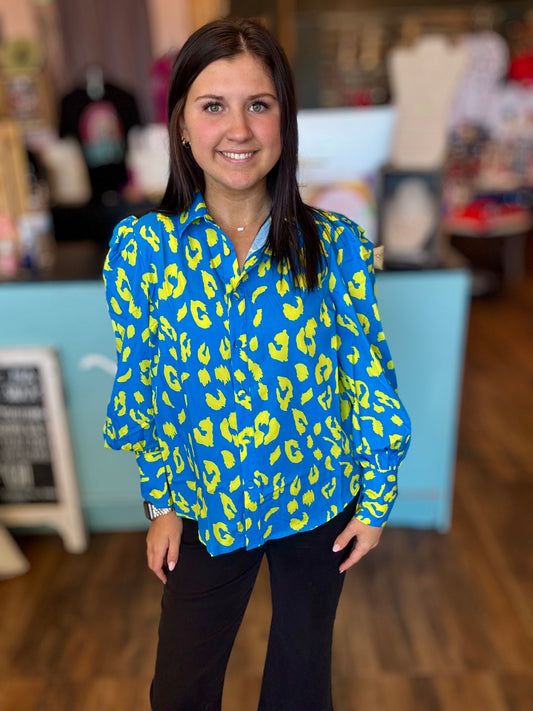 Neon Dreams Leopard Blouse