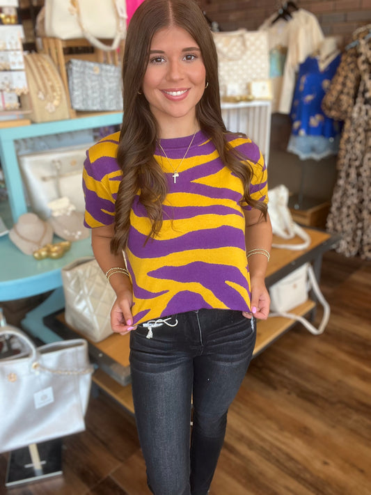 Tiger Stripes Knit Top