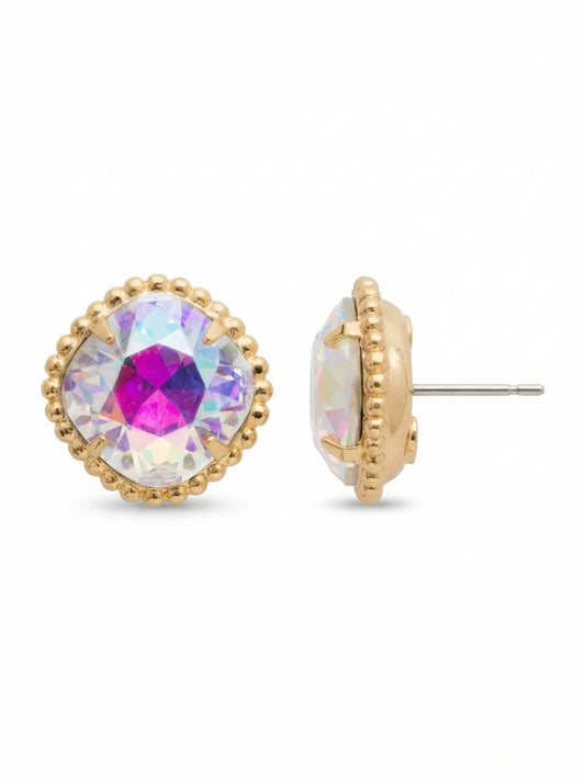 Cushion-Cut Solitaire Stud Earrings AB