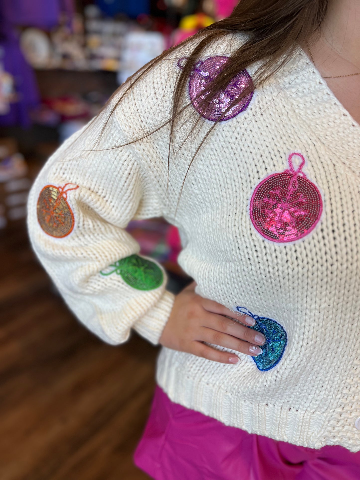 Sequin Ornament Cardigan