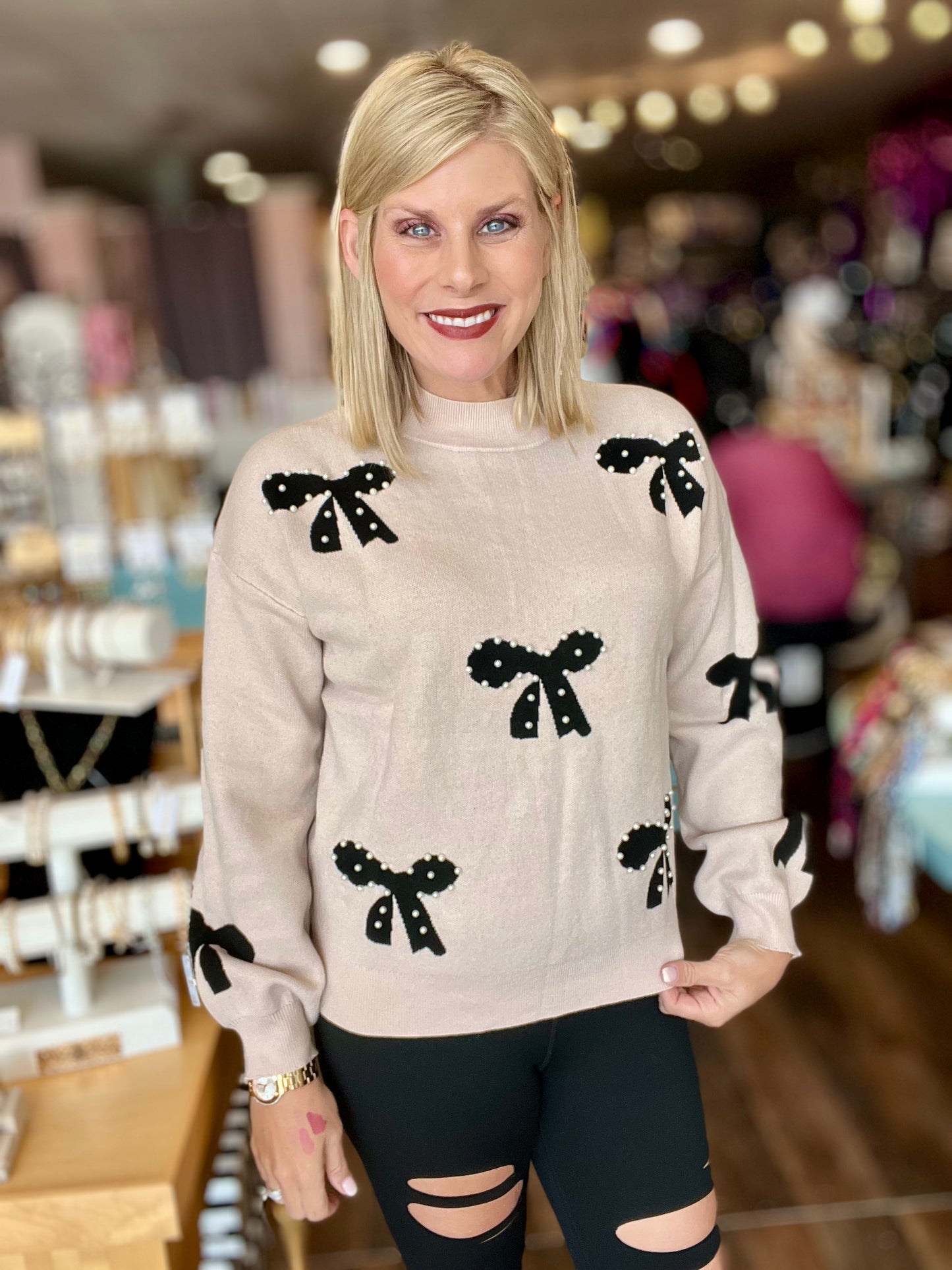 Pearls & Bows Sweater
