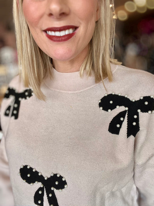 Pearls & Bows Sweater