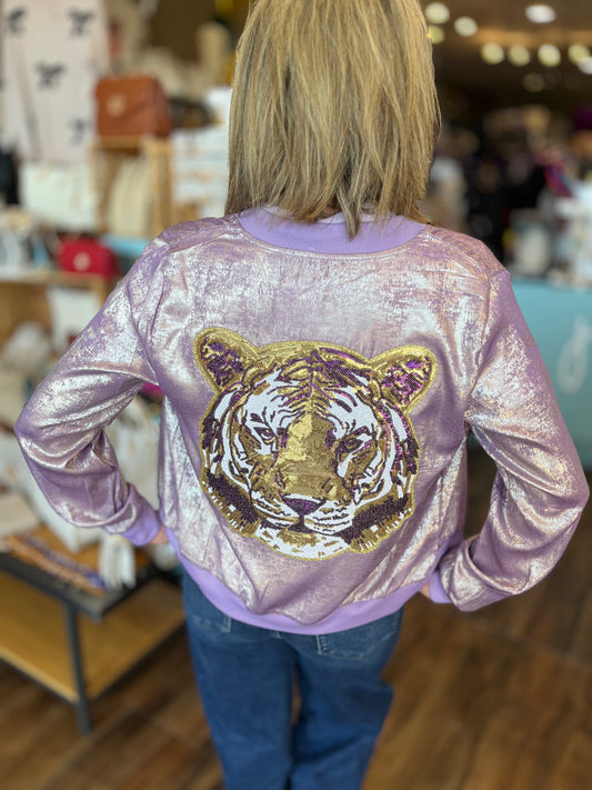 Sequin Tiger Patch Jacket