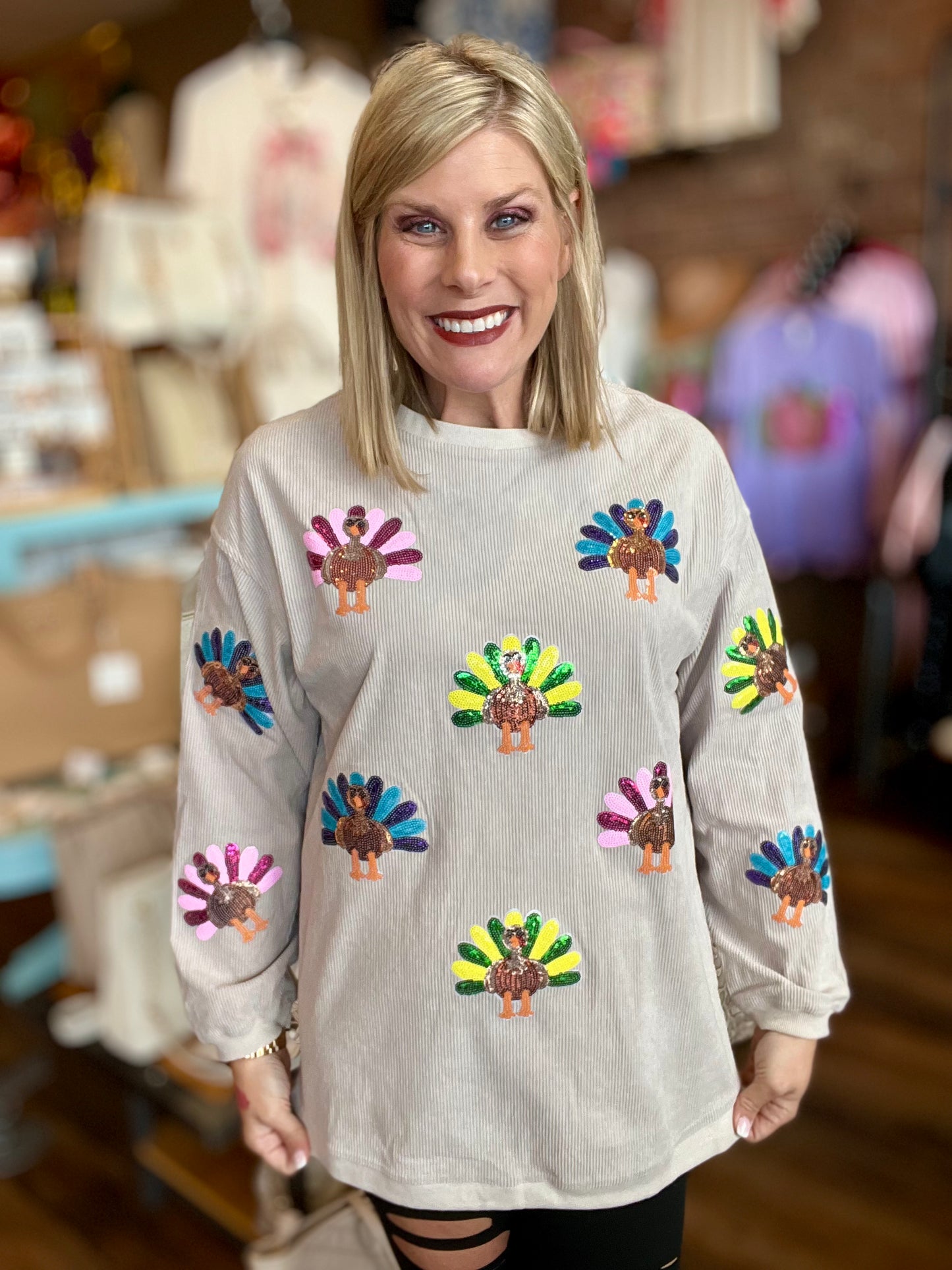 Little Turkeys Sweatshirt (Beige)