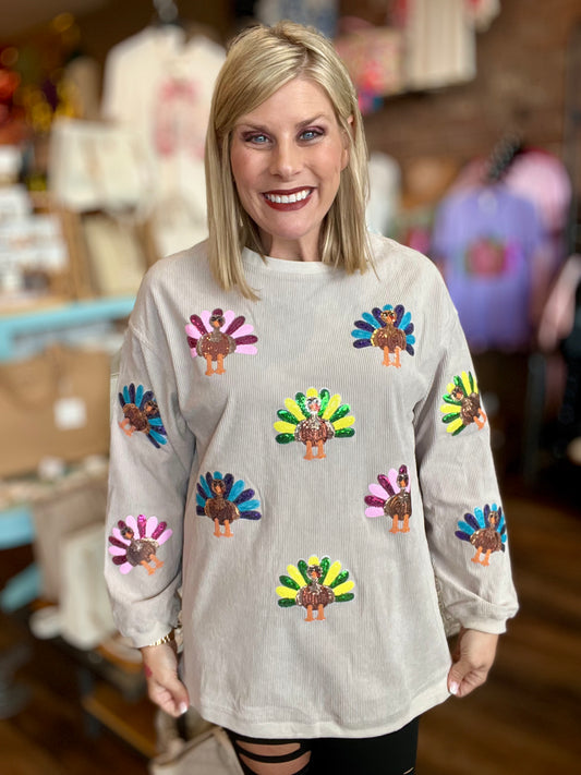 Little Turkeys Sweatshirt (Beige)