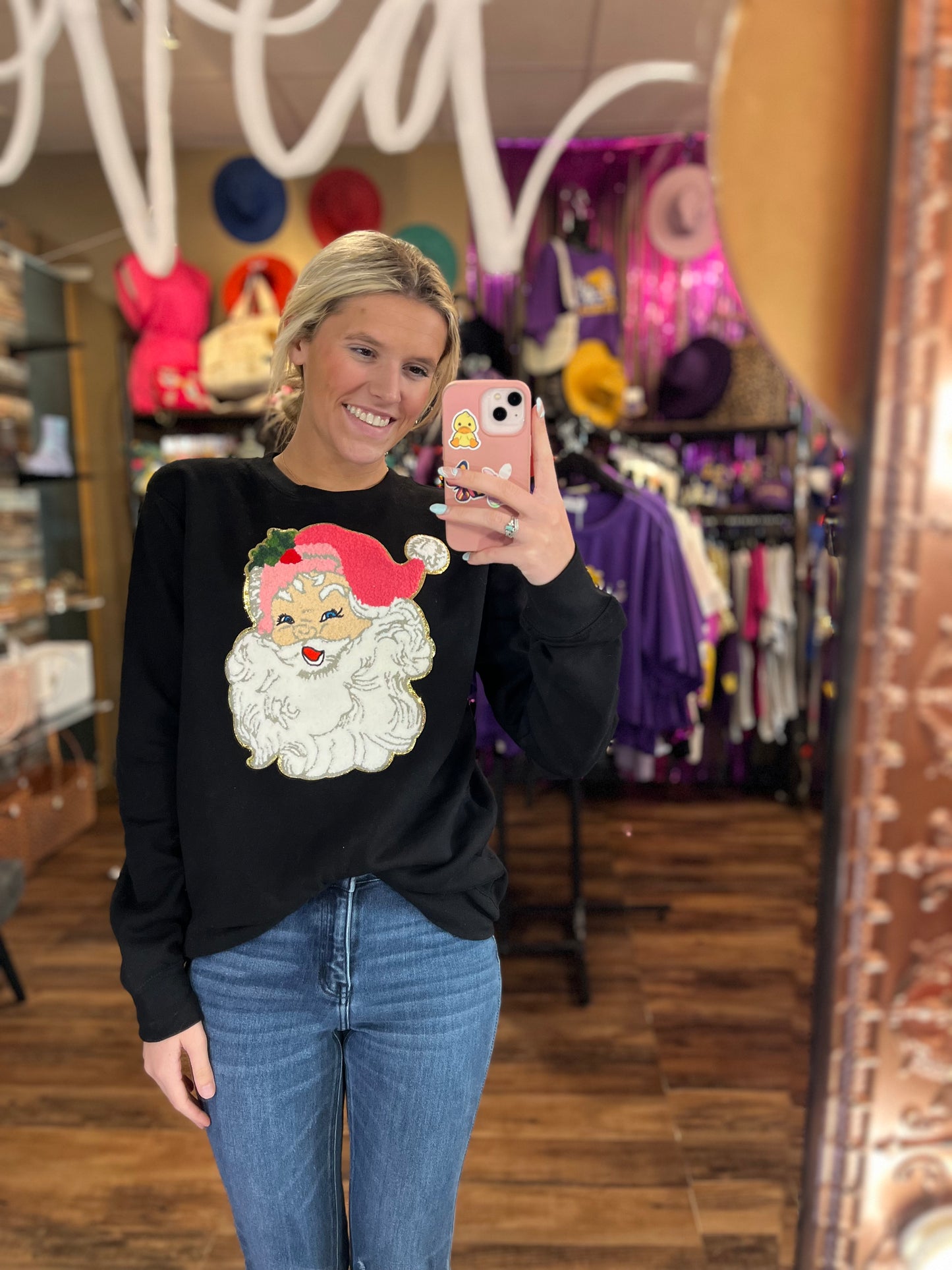 Sassy Santa Patch Sweatshirt