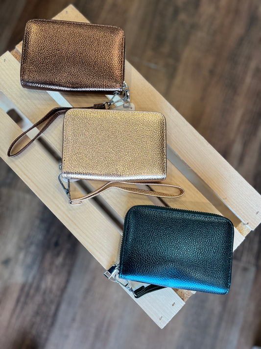 Leather Wallet with Wristlet