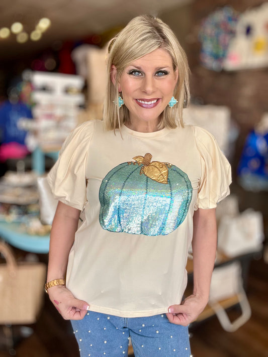 Pretty Pumpkin Sequin Shirt