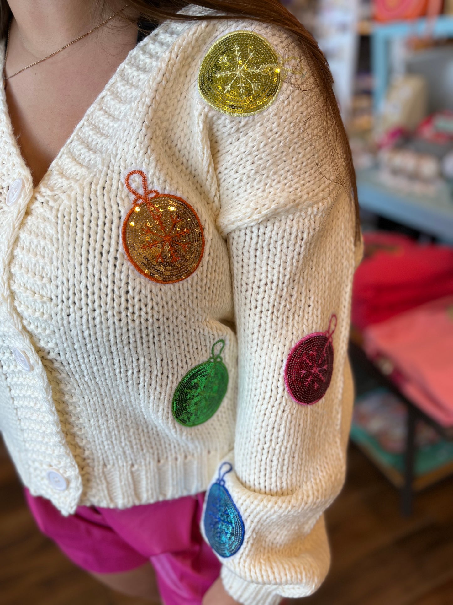 Sequin Ornament Cardigan