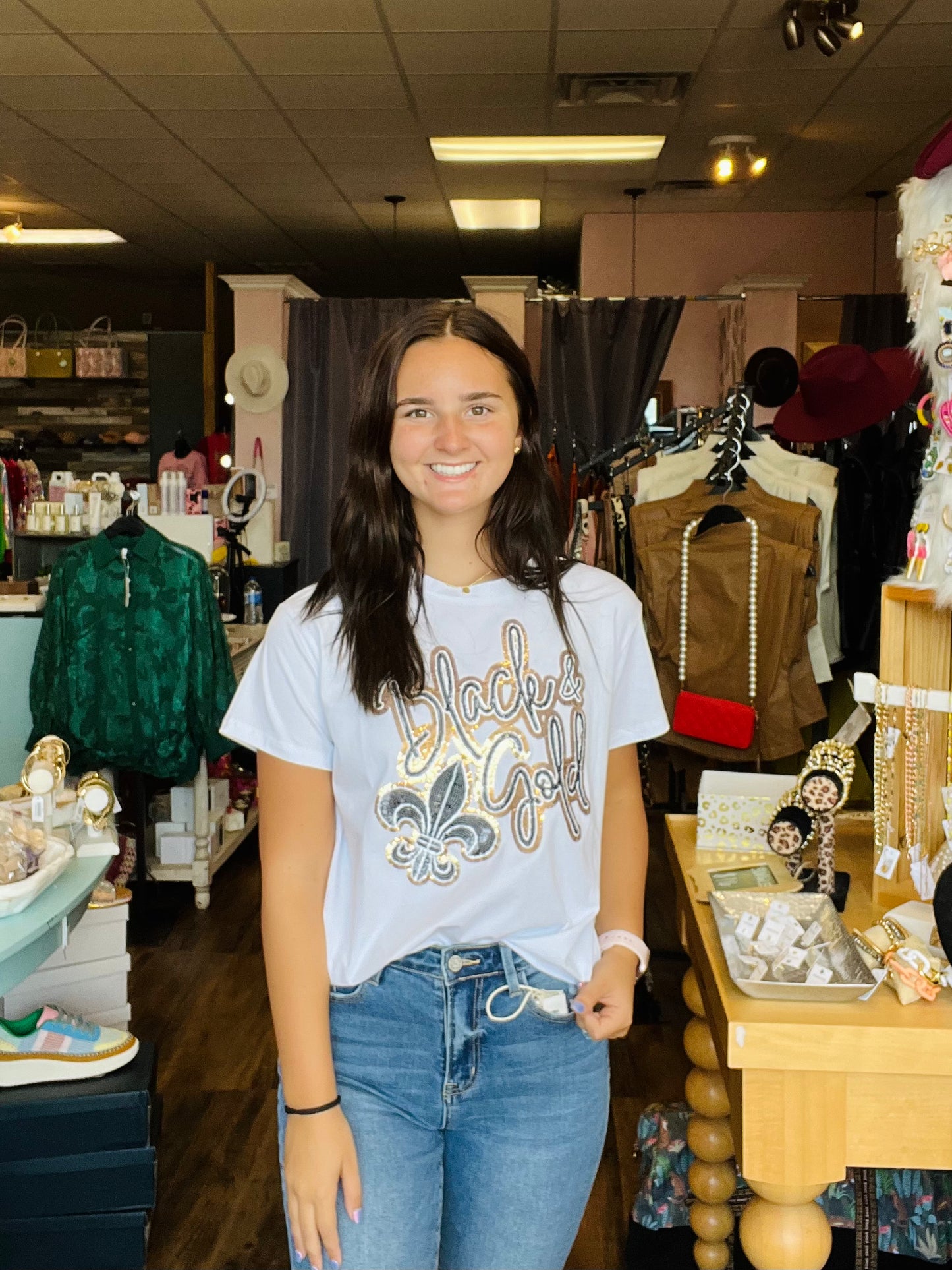 Black & Gold Sequin Tee