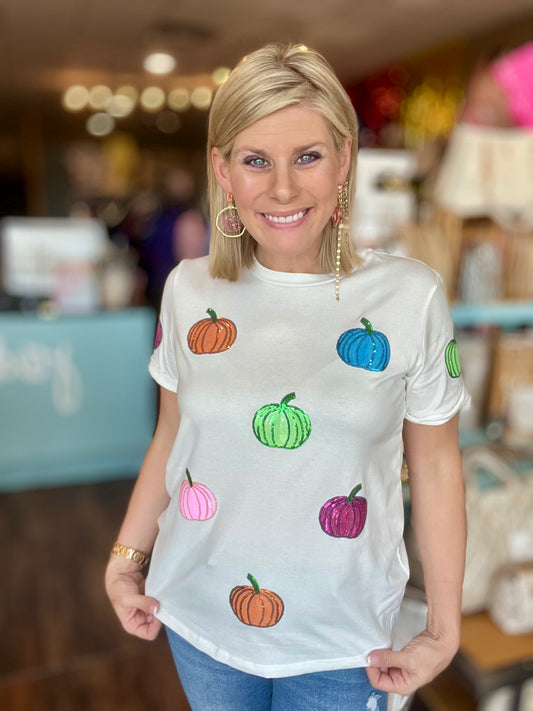 Sequin Pumpkin Patch Shirt