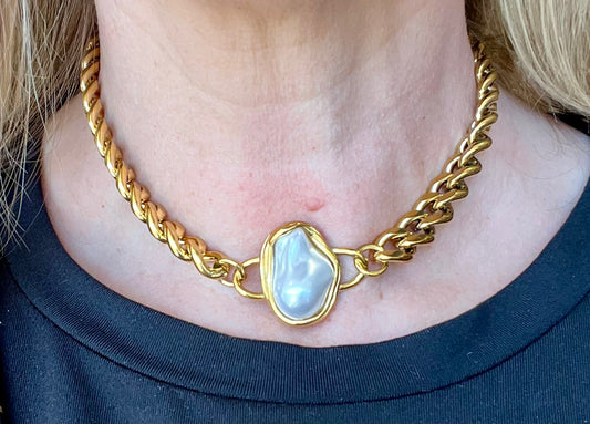 Oyster Pearl Chain Necklace