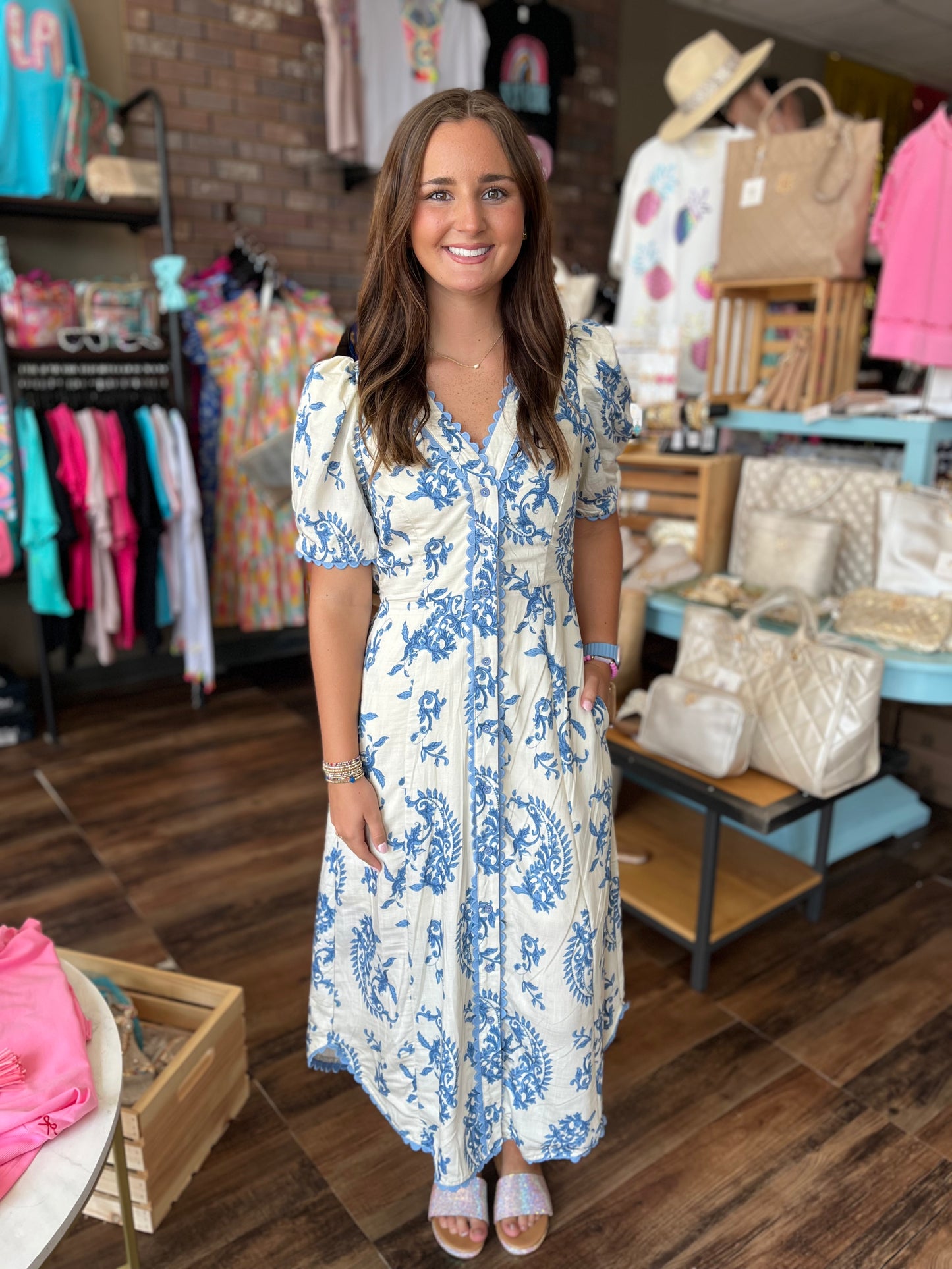 Classic Paisley Print Dress