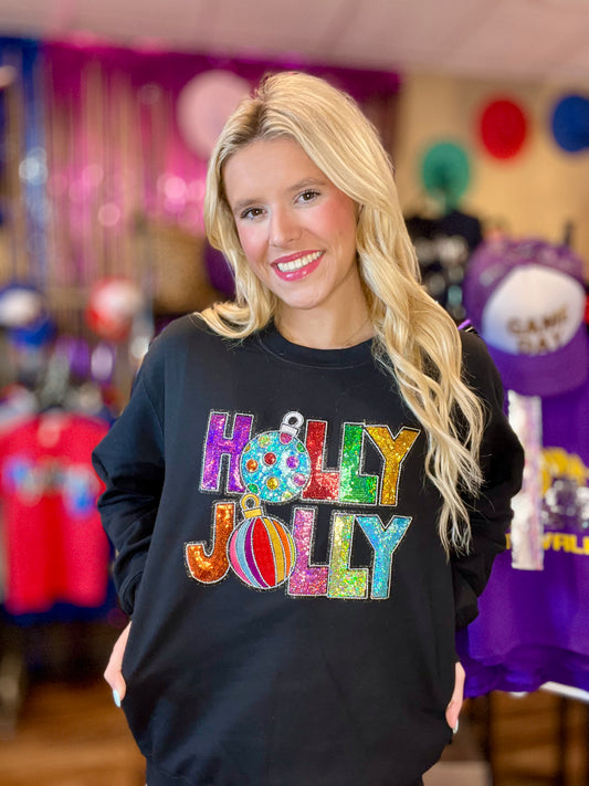 Holly Jolly Sequin Patch Sweatshirt