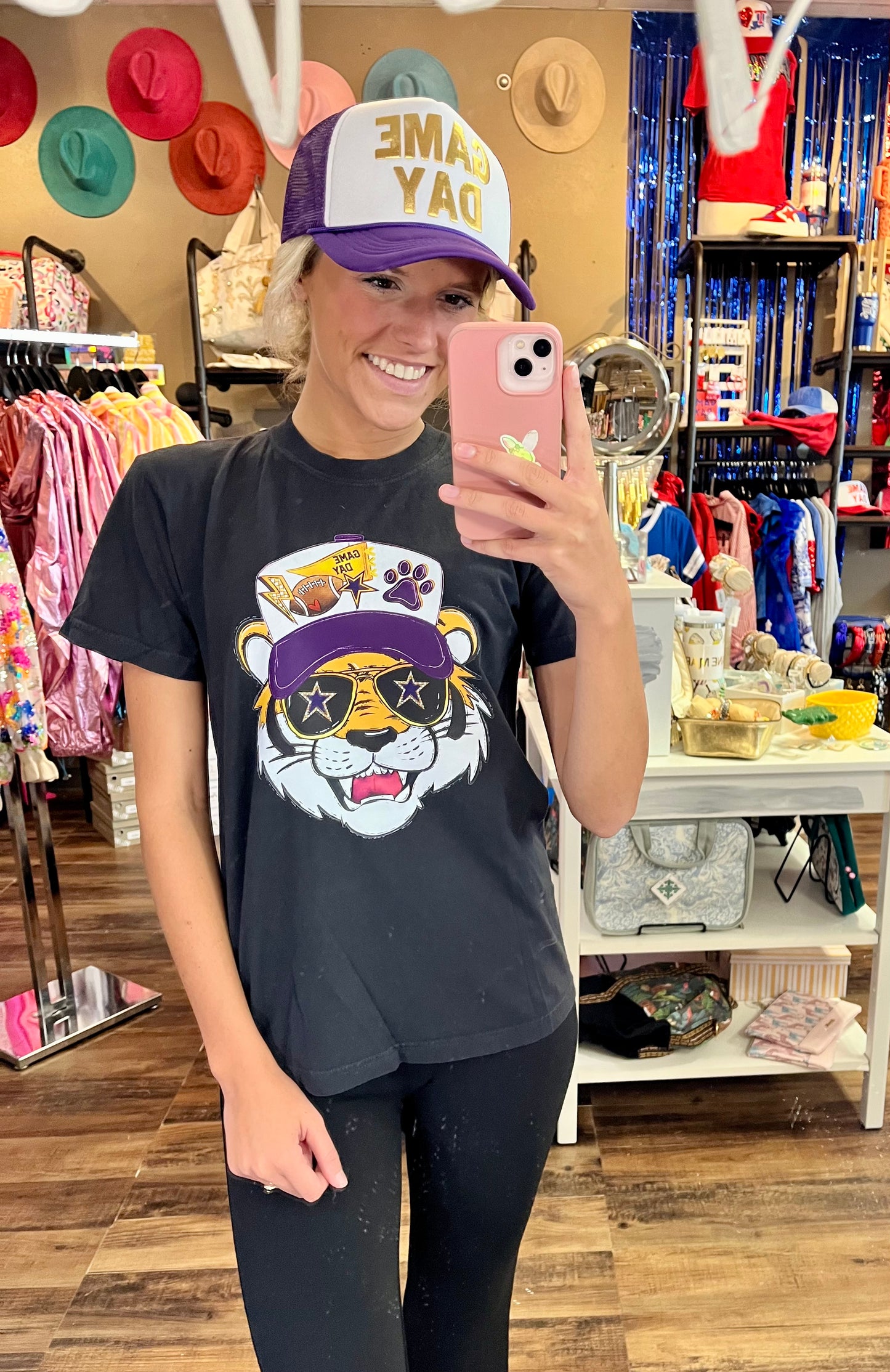 Tiger in a Patch Hat Tee