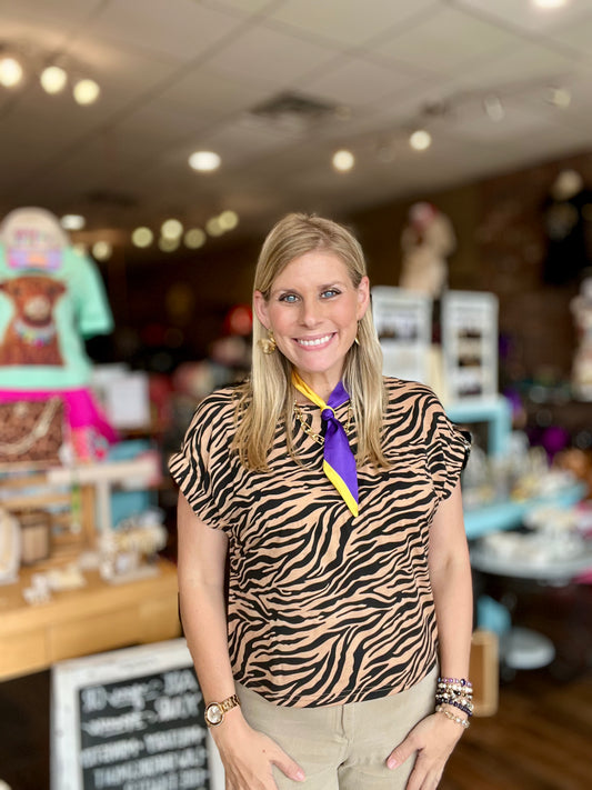 Tiger Print is Easy Knit Top